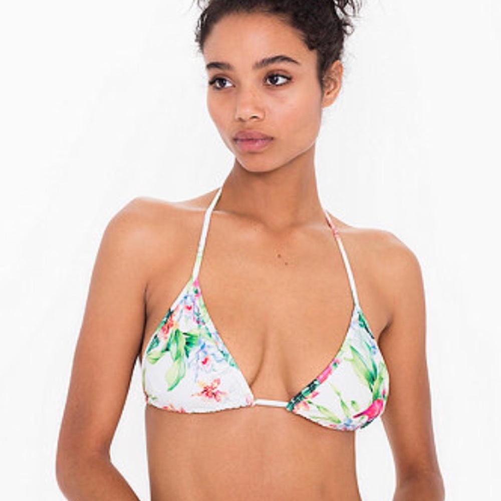 Flamingo Print Triangle Bikini Top